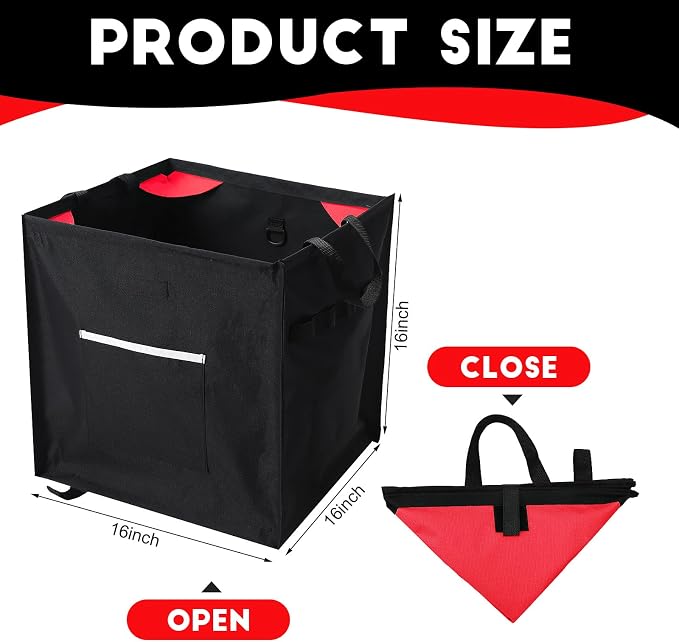 Arrowbash Throw Line Cube Bag - Easy Folding Arborist Throw Line Storage Portable Climbing Rope Organizer Box for Tree Work Outdoor Rope Accessories, Black (Red)