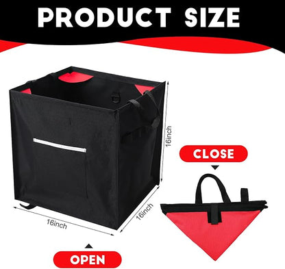 Arrowbash Throw Line Cube Bag - Easy Folding Arborist Throw Line Storage Portable Climbing Rope Organizer Box for Tree Work Outdoor Rope Accessories, Black (Red)