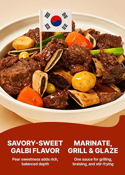 TBK THEBORN Korean BBQ Short Rib Marinade, Sweet Soy Garlic Sauce 3.2kg | Sweet and savory soy garlic marinade for grilled or pan-cooked beef short ribs, chicken, pork and other meats
