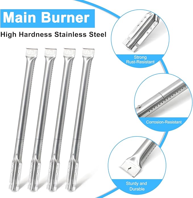 Grill Replacement Parts for Kitchenaid 740-0780 740-0781 720-0954 720-0745B 720-0745 720-0733A 720-0745A 720-0733, Heat Plates Grill Burners Igniters for Kitchenaid 740-0780 4-Burner Gas Grill