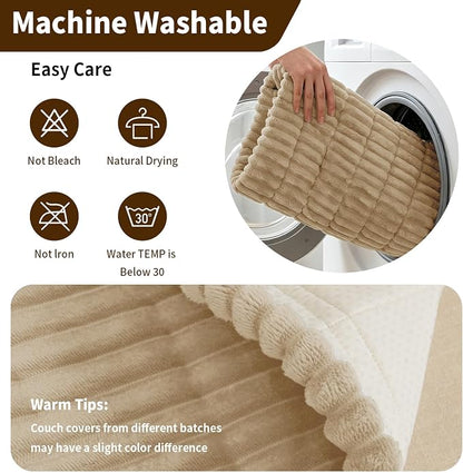 Leakproof Couch Cover for Dogs, Non Slip Washable Sofa Protector | Stain-Resistant Window Seat Cushions Chair Mat Car Seat Cover for Kids Pets (Camel 27.6" x 70.9")