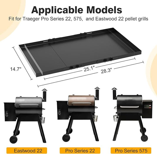 Universal 25.1"-28.3" Grill Storage Shelf for Traeger Pro 22 and 575 Series, Grill Accessories for Traeger Pellet Grill to Provide More Storage Space