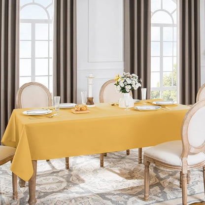 Softalker Rectangle Tablecloth, Waterproof Table Cloths Wrinkle Free Fabric Washable Polyester Table Cover for Dining Tables Party Outdoor Camping Parties Buffet - 60 x 120 inch, Gold
