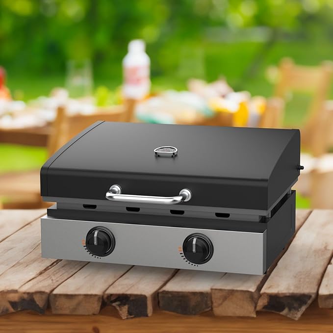 Upgrade Griddle Lid for Blackstone Omnivore 1666 22 Inch Tabletop Griddle(2024 Model),Grill Hard Cover w/Handle & Thermometer for Blackstone Hinged Lid 22" Omnivore Parts 2203 2304 2205 Flattop Cover