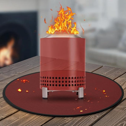 Solo Stove Mesa/XL Tabletop Fire Pit Mat, 4-Layer Fireproof Heat Resistant Under Grill Mat, Easy-to-Clean Waterproof & Non-Slip for Table Top Protection - Red