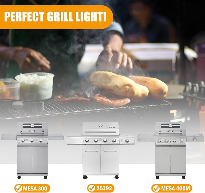 2 Pack Barbecue Grill USB Light for Monument Mesa 300 Gas Grills | Super-Bright Grilling Lights, Gifts for Men, Monument 25392 Gas Grill Accessories, Adjusted 360 Degrees