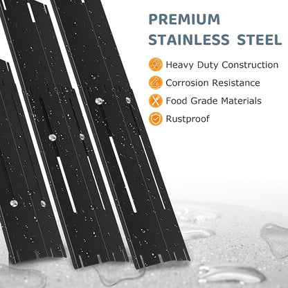 Universal Porcelain Steel Adjustable Grill Heat Plates Heat Tents Heat Shields Grill Burner Cover,Compatible with Charbroil, Nexgrill, Brinkmann, Dyna Glo etc.,Extends from 11.75" up to 21" L,5 Pack