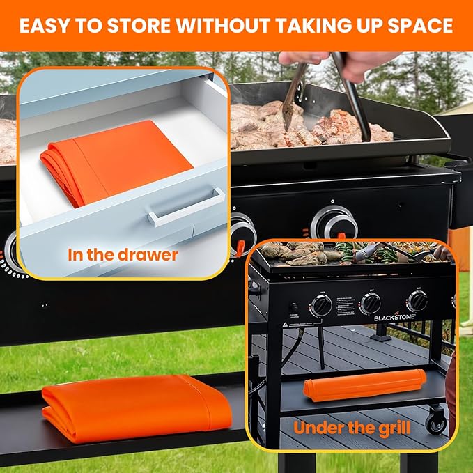 TAOMAND 17" Blackstone Silicone Griddle Cover and 16" Blackstone Griddle Accessories | Comprehensive Protection | Thick & Durable | Reusable & Premium Food-Grade Silicone Grill Mat | from Dirt & Rust