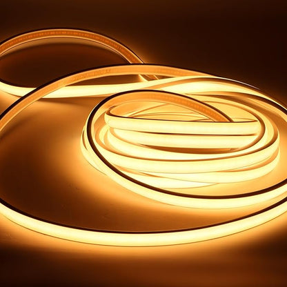 110V COB LED Strip Outdoor LED Strip Lights Waterproof IP67 3000K Warm White, 2 Meters Flexible Strip Lighting for Mirror Living Room Bedroom and Study (Warm White, 6.56ft)