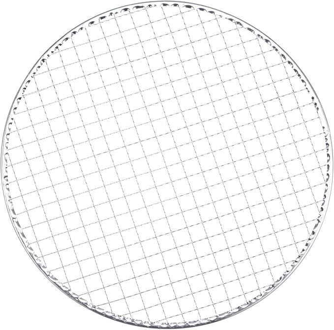 HARFINGTON 5pcs Round BBQ Grill Net 11.6" Dia Galvanized Iron Barbecue Mesh Mat for Baking Smoking Charcoal Grilling Roasting