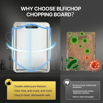 3-Piece Titanium Cutting Board Set with Juice Groove for Kitchen | 3 Sizes: 12"×18", 10"×14", 9"×12", Double-Sided, Non-Slip, Dishwasher Safe, Easy to Clean, Ideal for Meat, Vegetables & Fruit