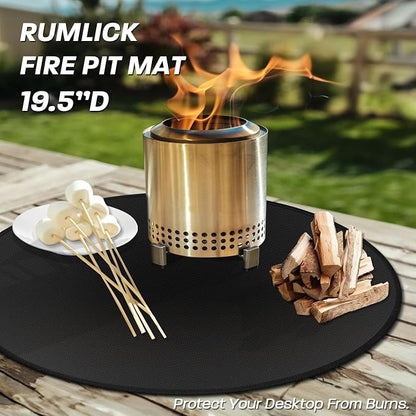 19.5" Fire Pit Mat for Solo Stove Mesa - Round Under Grill Mat | Tabletop,Fireproof,Oil & Waterproof,Portable,Easy to Clean,Outdoor Patio Deck Protection,Fireplace,Camping Stove Fire Mat