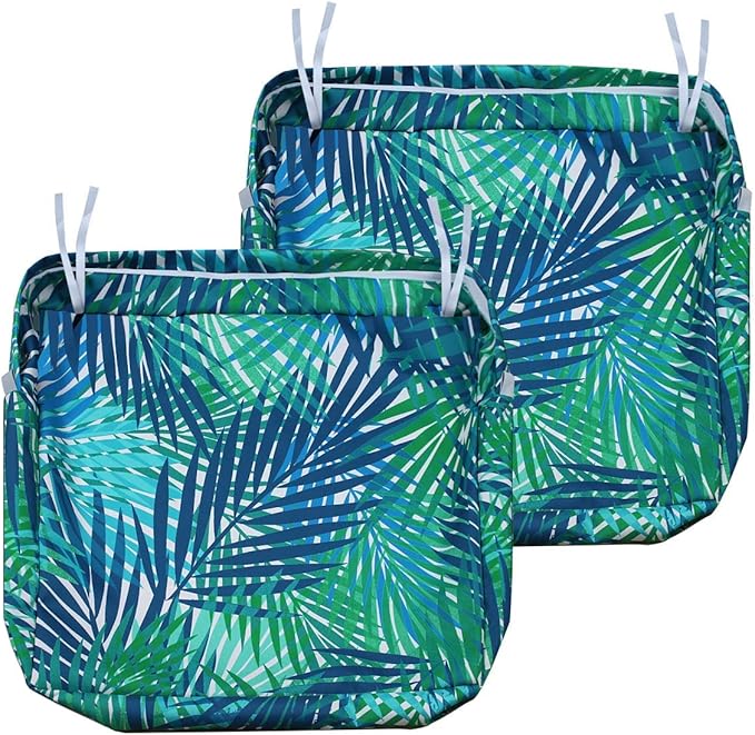 NettyPro Outdoor Cushion Cover Waterproof Patio Chair Seat Cushion Slip Cover 2 Pack, 20 x 18 x 4 Inch