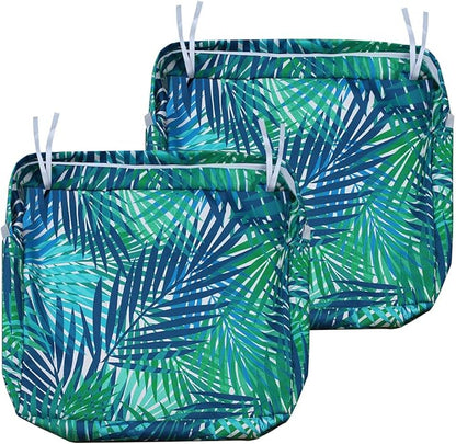 NettyPro Outdoor Cushion Cover Waterproof Patio Chair Seat Cushion Slip Cover 2 Pack, 20 x 18 x 4 Inch