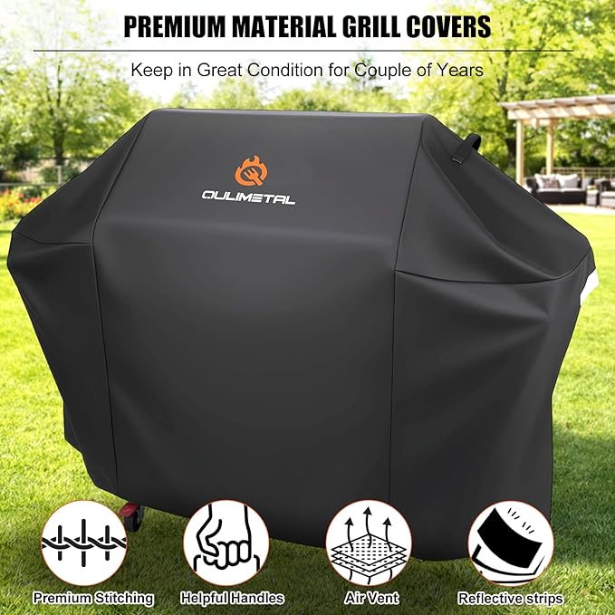 72 inch BBQ Grill Cover - 600D BBQ Cover for Outdoor Grill Heavy Duty and Waterproof,Large Barbecue Gas Grill Covers for Weber,Char-Broil,Nexgrill,Monument,Dyna-glo,Brinkmann and More