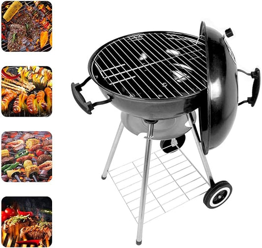 Portable Charcoal Grill, 18.5 Inch Barbecue Grill and Smoker Heat Control Round BBQ Kettle with 4 Detachable Stainless Steel Legs for Garden & Outdoor Cooking