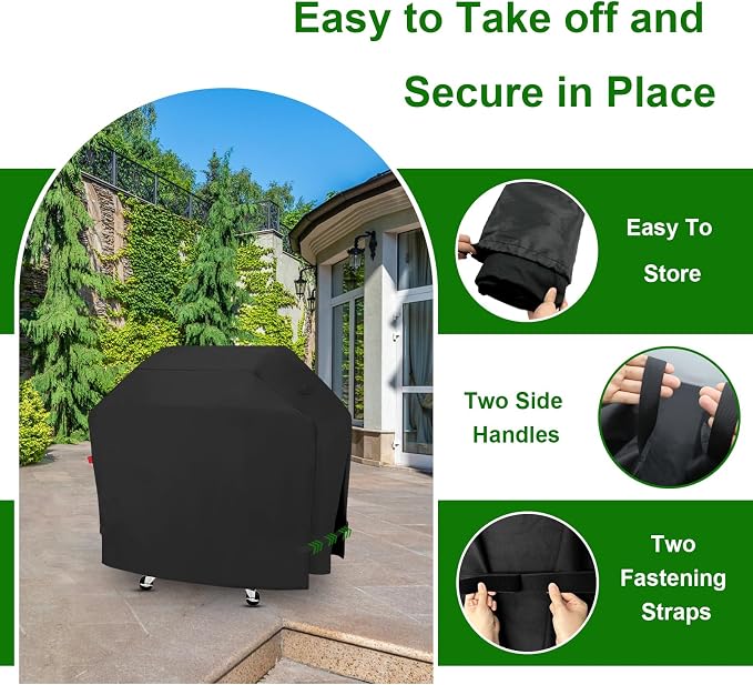 Outdoor Grill Cover Fits Cuisinart Propel+ 4-Burner 3-in-1 Gas Grill CGG-6331, Cover Geny Waterproof 600D Heavy Duty BBQ Grill Covers, 58" L x 26" D x 45" H.