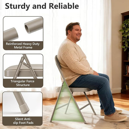 Folding Table and Chairs Set for 4, 5 Piece Card Table Set with 36" Square Foldable Table & 4 Padded Folding Chairs, Portable Indoor Outdoor Dining Table Set for Picnic, Camping, RV, Game Night, Patio
