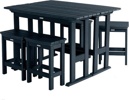 Highwood Lehigh 6pc Counter Height Balcony Dining Set, Federal Blue