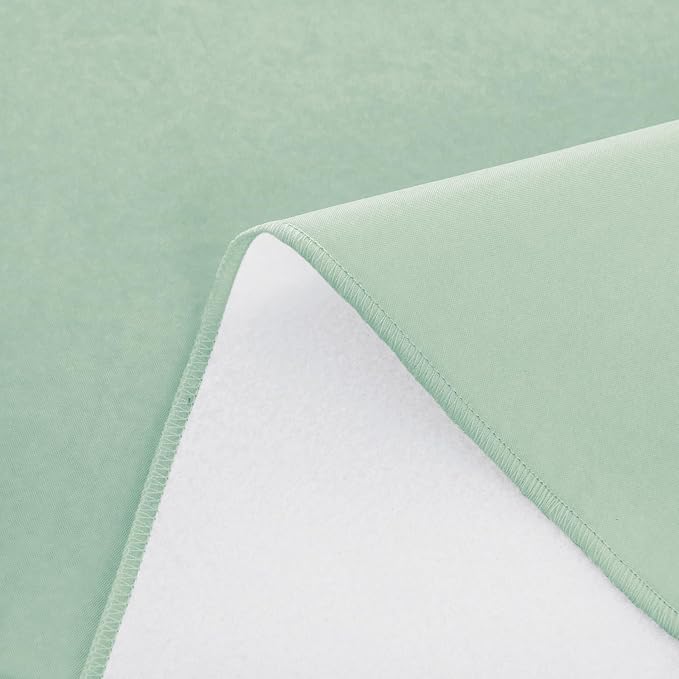 NLMUVW Round Vinyl Tablecloth with Flannel Backing, Sage Green Small PVC Table Cloth Waterproof Wipe Clean Table Cover for Dining Party Camping Outdoor, 48 Inch