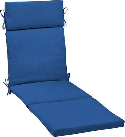 Arden Outdoor Chaise Cushion, 21 in x 72 in, Weather-Proof, Rain-Proof, Fade Resistant Patio Cushion for Chaise Lounger Cobalt Blue Texture