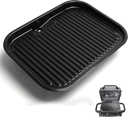 Cast Iron Griddle for Ninja Woodfire OG700 Series Grills, Grill Griddle Pan for Ninja XSKGRDPLT Woodfire Outdoor Grill Flat Top Griddle Plate Accessories, Polished Porcelain Coated, Thickened