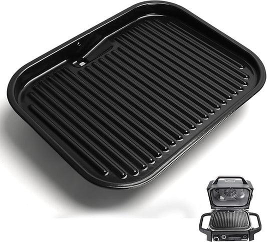 Cast Iron Griddle for Ninja Woodfire OG700 Series Grills, Grill Griddle Pan for Ninja XSKGRDPLT Woodfire Outdoor Grill Flat Top Griddle Plate Accessories, Polished Porcelain Coated, Thickened