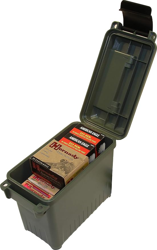 MTM AC15-11 Ammo Can Mini for Bulk Ammo, Water-Resistant Seal, Double Padlock Tabs, 12-Pound Capacity, USA Made, Forest Green