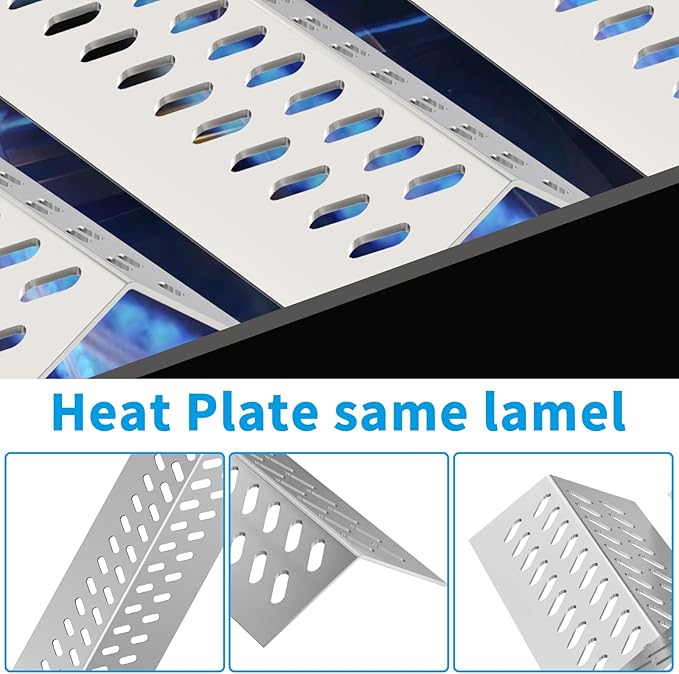 Grill Replacement Parts for Bull 16517 16631 16520, Stainless Steel Grill Grates, Flame Tamers, Heat Shields for Bull Angus 4 Burner 47628 47629, Outlaw 26038, Steer Premium 69008, Lonestar 87049