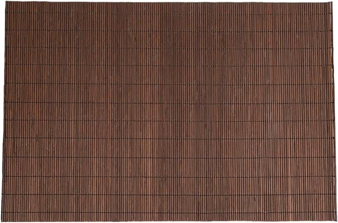 Dining Table Placemat, Heat-Resistant Place Mat Stain Resistant Anti-Skid Washable Bamboo Table Mat Placemat Kitchen Table mat… (Dark Brown(Square))