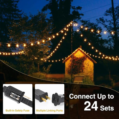 ZJOJO 100FT Outdoor String Lights, Outdoor Lights for Patio | 32 Shatterproof Bulbs, 2700K Dimmable Waterproof Globe LED Patio Lights for Outside Christmas Backyard Bistro Porch Garden