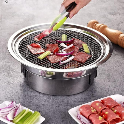 Portable Charcoal BBQ Grill Smoker Barbecue Grill Outdoor Stainless Steel BBQ Camping Grill Outdoor Grill Set of Tools for Picnic, Backyard Cooking, Travel Grill Accessories ( Color : E , Size : 35cm