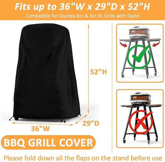 Waterproof Pizza Oven Cover for Gozney Arc, Arc XL Pizza Oven with Stand | Portable Pizza Oven Grill Cover Fits Gozney Arc & Arc XL with Stand, 36"x29"x52", 600D UV/Tear-Resistant, Drawstring Closure