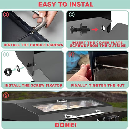 5856 Griddle Lid for Blackstone Omnivore 36" Griddle Cover 1554 2310, Upgrade Glass Griddle Cover 36 inch with Hood for Blackstone Omnivore 2212 2309 2322 Flat Top Grill Accessories(2024 Model)
