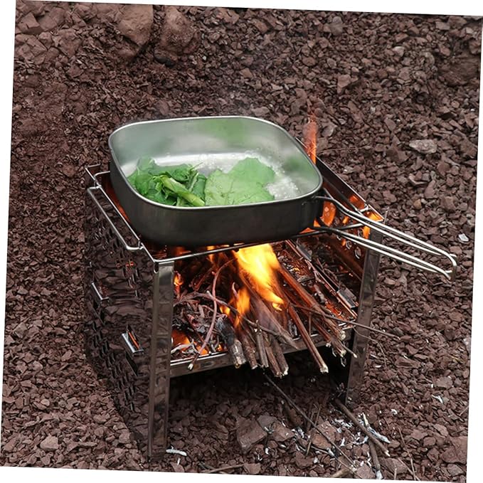 Kisangel Portable Charcoal Grill Bbq Grill for Camping Outdoor Garden Sturdy Grate Lightweight Easy Assembly