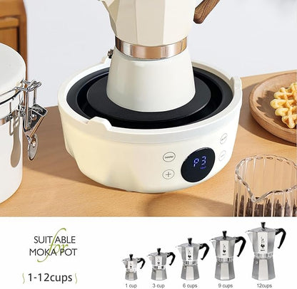 Small Hot Plate Electric Mini - 600W,9 Heat Levels, Mini Hot Plate Electric,Perfect Size For Moka Pot, Making tea And More, Suitable For Kitchen, RV camping, Outdoor,120V