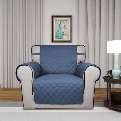 PureFit Reversible Chair Sofa Cover Dog Couch Covers for Sofa, 25.5 in | Dark Blue/Light Blue, Water Resistant Couch Protector, Washable Pet Couch Cover with Non Slip and Elastic Straps For Kids