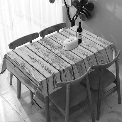 Decorative Rectangle Table Cloths Vintage Wooden Pattern Grey Tablecloth Table Cover for Dining/BBQ/Picnic/Coffee Table 52 X 70 Inches