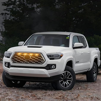 4Pcs Front Grille Lights Compatible with Tacoma 2020 2021 2022 2023 TRD Off-Road and Sport OEM Grille, 6 LED Beads Brighter Grille Light (Amber)