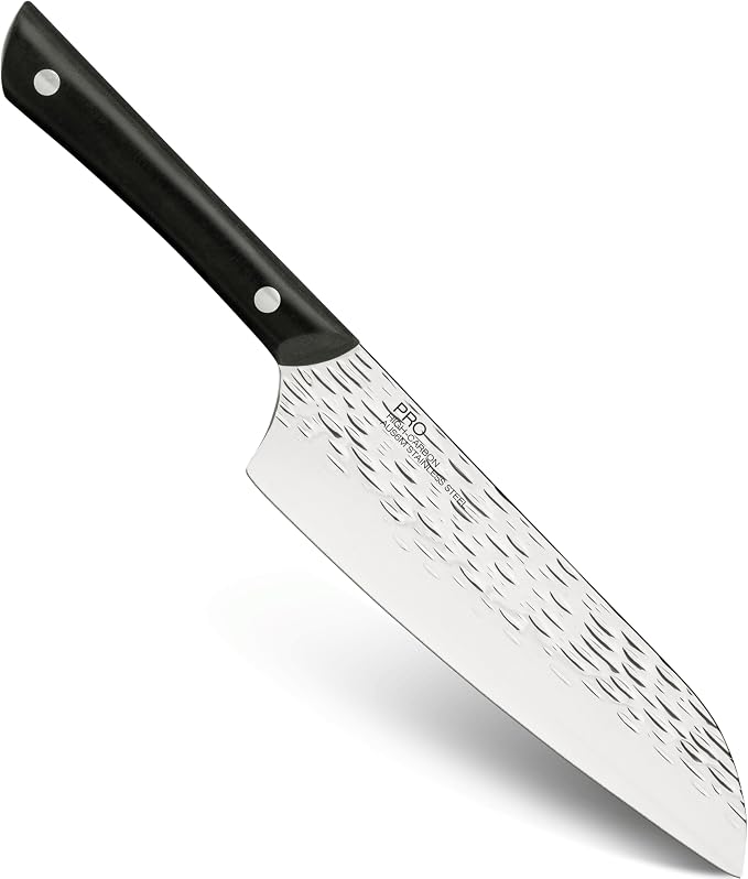 Kai PRO 7" Santoku Knife | Hand Sharpened All Purpose Knife, Japanese AUS6M Stainless Steel Blade, Full-Tang POM Handle
