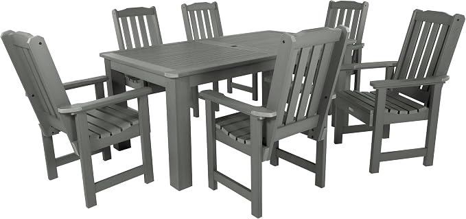 highwood AD-ST7LH1CO4AA-CGE Lehigh 7pc Rectangular Dining Set 72" x 42", Coastal Teak