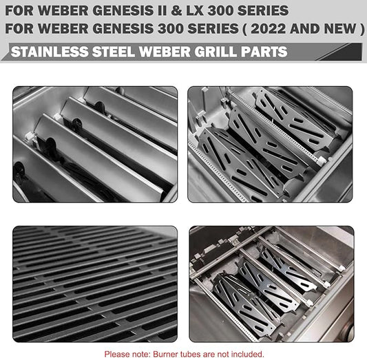 Genesis II E-310 Grill Parts for Weber Genesis II GS4 E310 E-315 E-335 Grill Replacement Parts Genesis II/LX 300 LX E-340 S-340 66095 Cooking Grates 66795 Flavorizer Bars 66685 Heat Deflector Grids