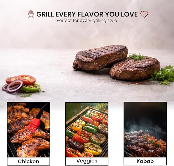 VED Portable Barbecue Grill – Foldable Notebook Style BBQ | Stainless Steel Charcoal Grill for 2-3 People | Outdoor BBQ for Camping, Terrace, Patio & Beach (35x24x39 cm)