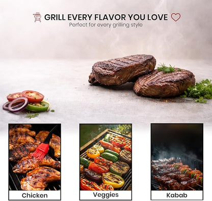 VED Portable Barbecue Grill – Foldable Notebook Style BBQ | Stainless Steel Charcoal Grill for 2-3 People | Outdoor BBQ for Camping, Terrace, Patio & Beach (35x24x39 cm)