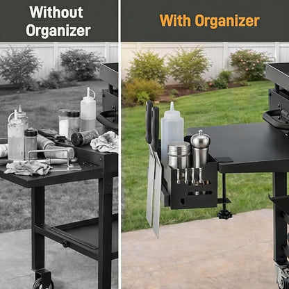 Blackstone Caddy, Griddle Caddy for Blackstone 22/28/36 Inch Griddles, Space Saving Grill Storage Organizer with Paper Towel Holder & Magnetic Tool Holder