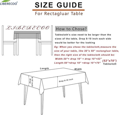 LIBERECOO Vinyl Tablecloth with Flannel Backing, 60 x 102 Lemon Stain-Resistant Rectangle PVC Flannel Backed Table Cover Waterproof Wipeable for Indoor and Outdoor