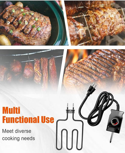 1400W Electric Heating Element Replacement 9907150014 compatible with Masterbuilt 20073017 20073716 20072817 20072917, Electric Smoker Grill Heating Element with Adjustable Thermostat Controller