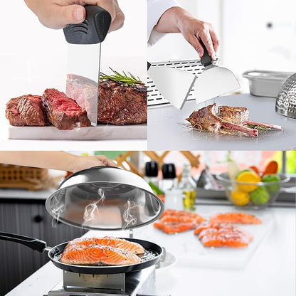 Griddle Accessories Kit, 18PCS Grill Spatula Set for Blackstone and Camp Chef, Flat Top Grill Accessories Set with Enlarged Spatulas, Basting Cover, Scraper for Outdoor BBQ