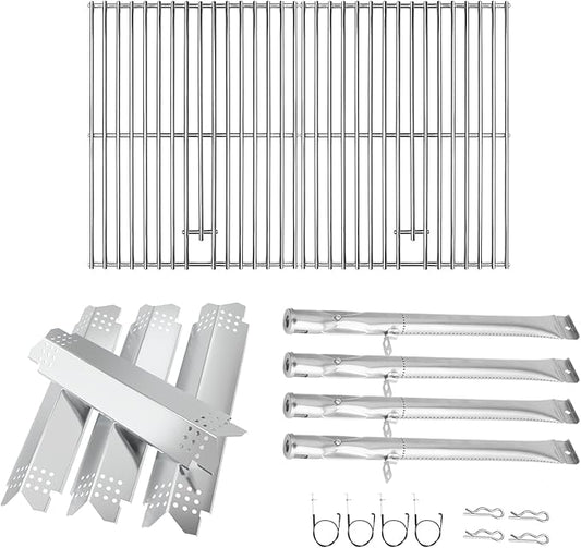 BQMAX Grill Replacement Parts for Nexgrill 4 Burner 720-0830X, Cooking Grate, Burner and Heat Plates for Nexgrill Replacements Part 4 Burner, Grill Parts Kit for Nexgrills 720-0830X Replacement Parts