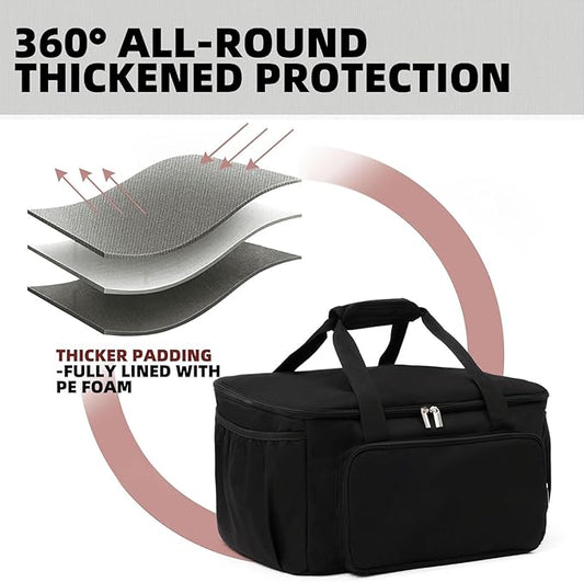 Padded Carry Bag for Cuisinart CGG-180T/180TS/180TB Tabletop Propane Grill, Portable Gas Grill Carry Case with Propane Cylinder Pockets (Case Only)